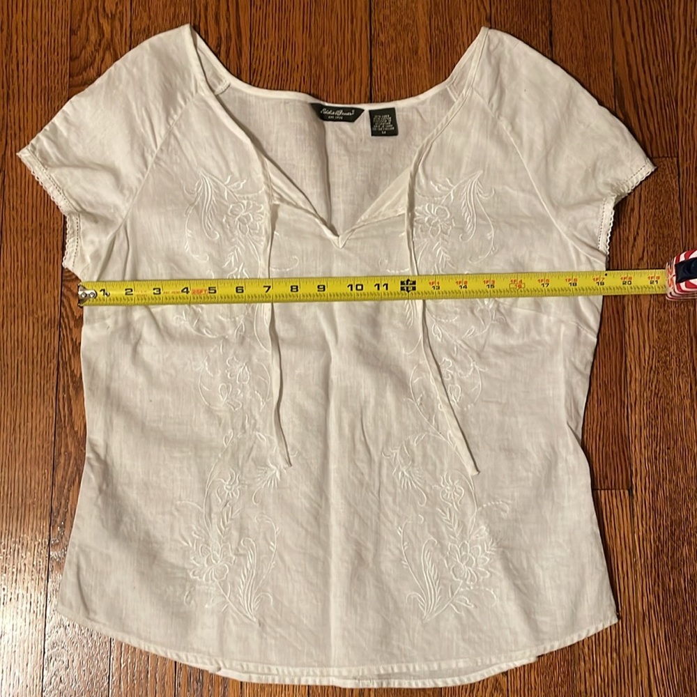 Eddie Bauer white linen cotton top - Picture 5 of 6